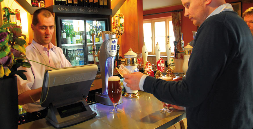 This is a picture of the inside of a Hall & Woodhouse pub, a Zonal customer